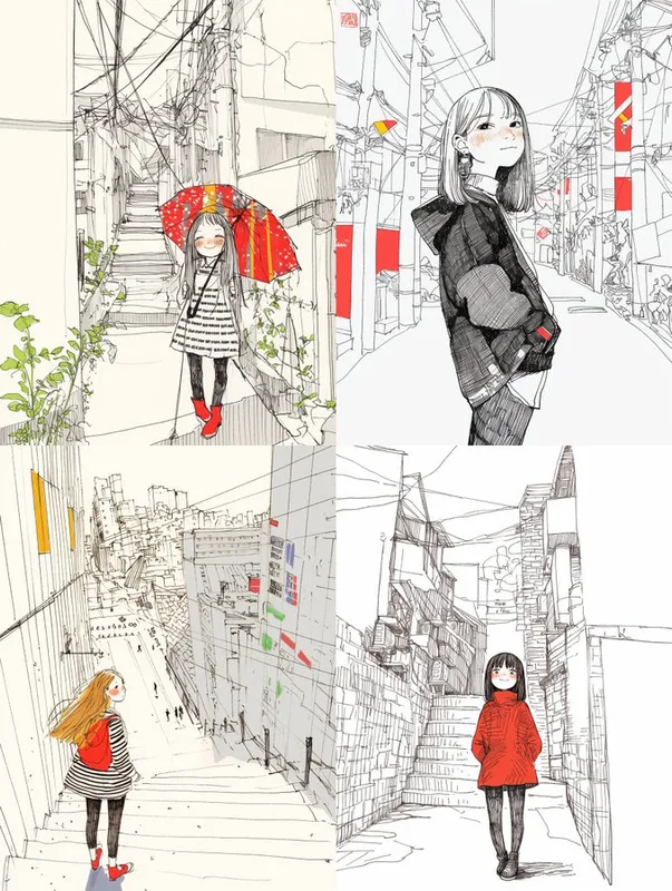 Whimsical Cat Sketch - Пример 1