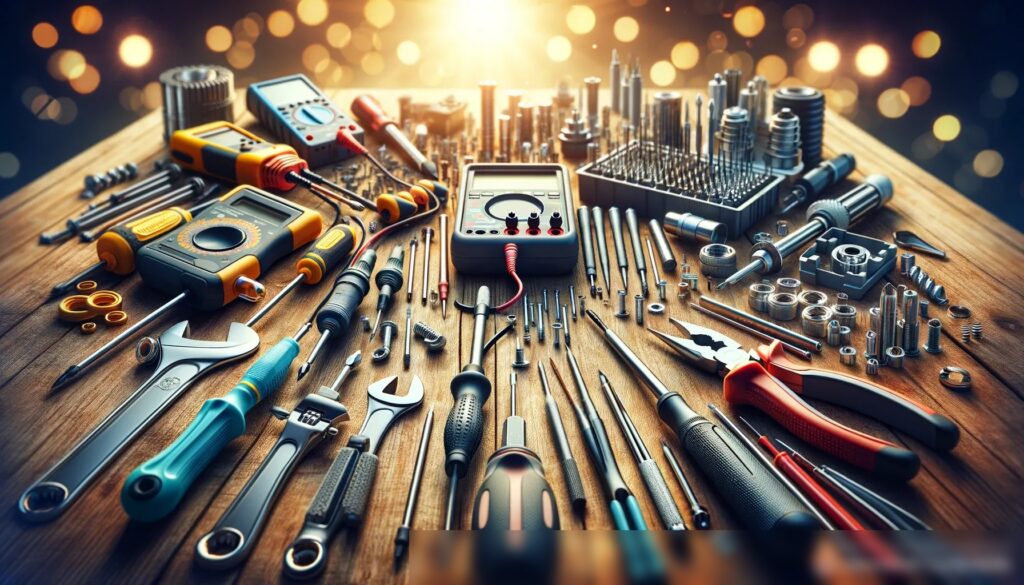 Изображение, показывающее инструменты и оборудование для ремонта бытовой техники - Пример 2
