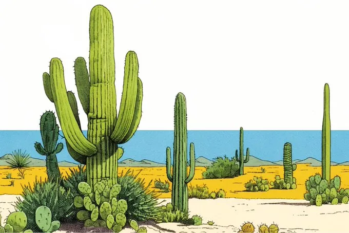 Ligne-Claire Desert Landscape - Пример 2