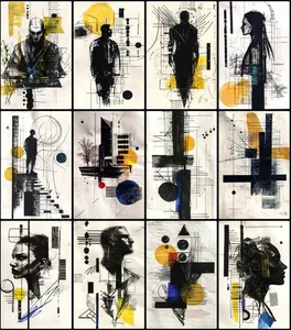 Abstract Geometric Silhouettes - Пример 1