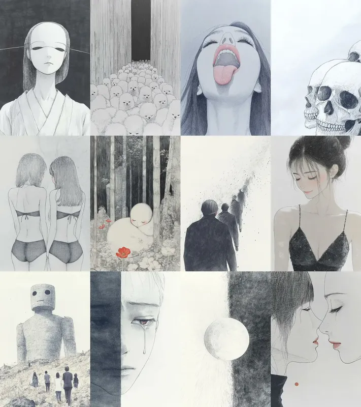 Surreal Monochrome Melancholy - Пример 2