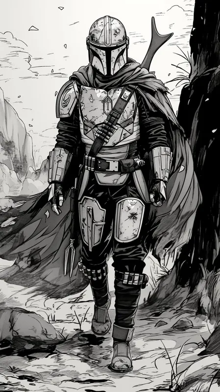 Dynamic Black and White Comic Art - Пример 3