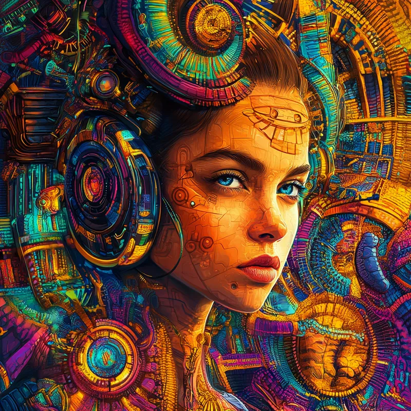 Futuristic Neon Tapestry - Пример 3