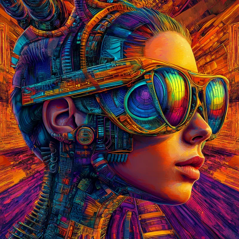 Futuristic Neon Tapestry - Пример 4