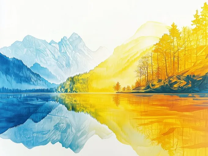 Sunlit Breeze with Watercolor Hues - Пример 3