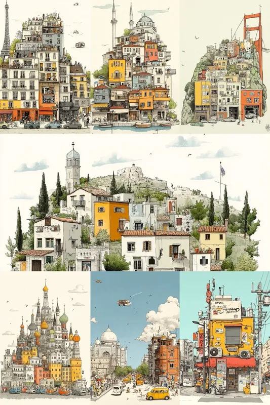 Whimsical Architectural Sketches - Пример 2