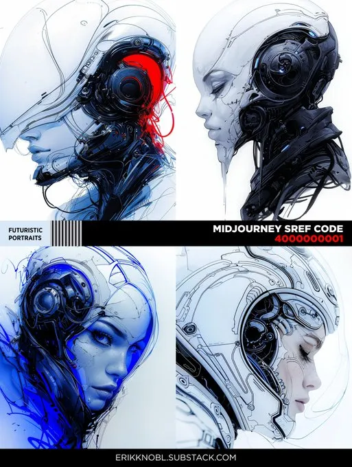 Futuristic Fractalpunk Portraits - Пример 2