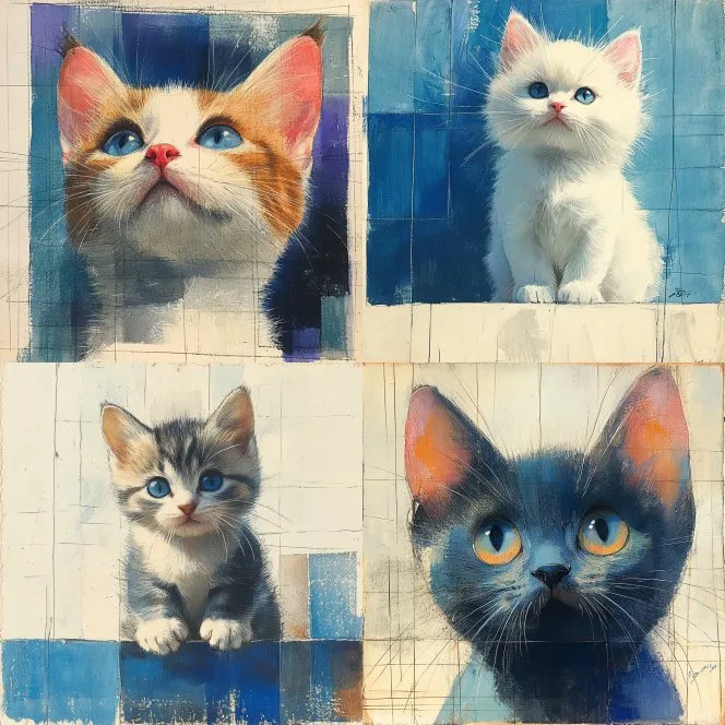 Whimsical Kitten Portraits - Пример 1