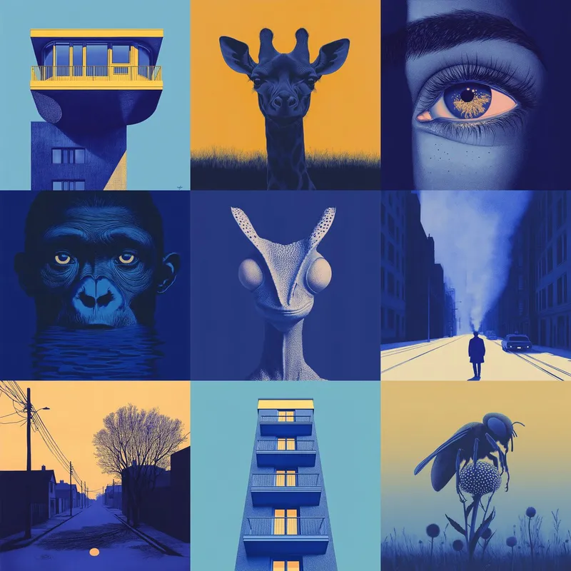 Dreamy Blue-Yellow Surrealism - Пример 2