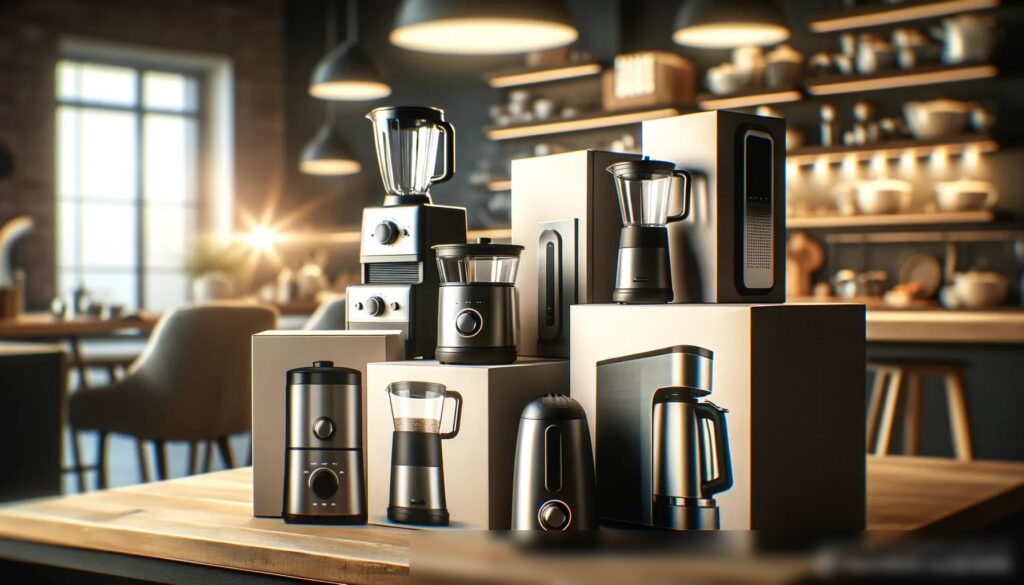 Крупный план упакованных кухонных приборов премиум-класса - Пример 2