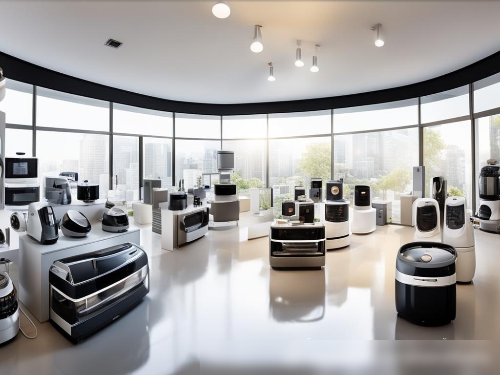 Панорамный вид электронного магазина, где представлен широкий ассортимент бытовой техники - Пример 4