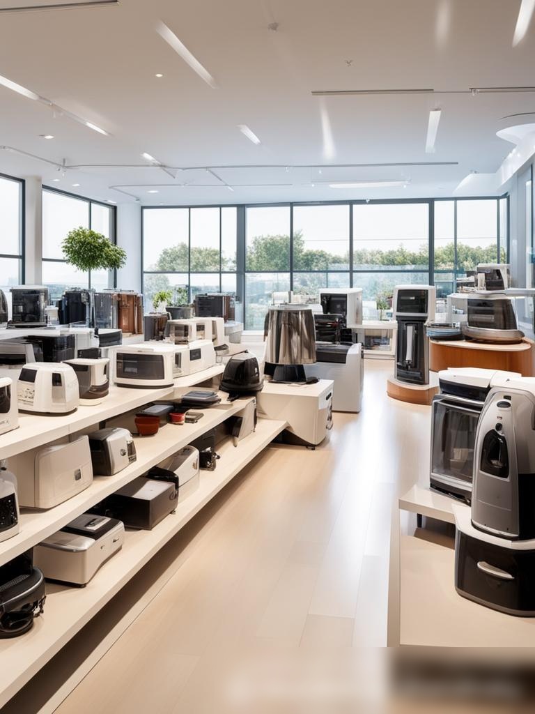 Панорамный вид электронного магазина, где представлен широкий ассортимент бытовой техники - Пример 5