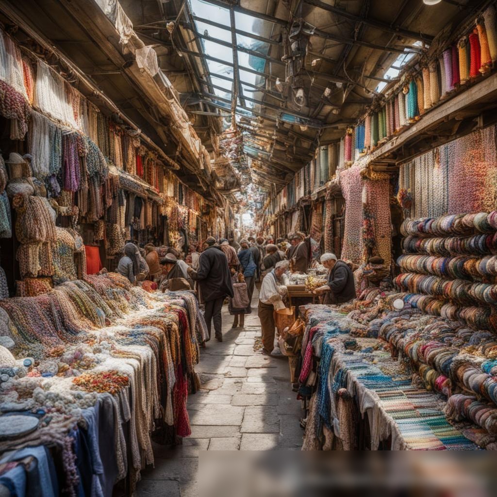 Широкоугольный снимок оживленного оптового рынка галантерейных изделий - Пример 3