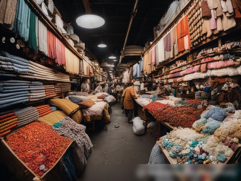 Широкоугольный снимок оживленного оптового рынка галантерейных изделий - Пример 4