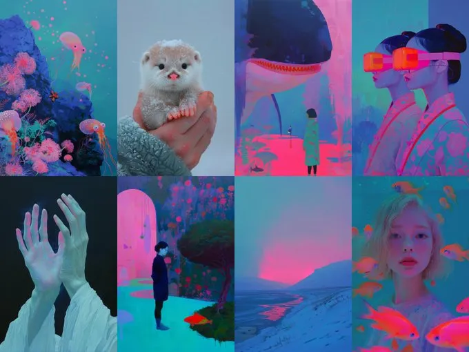 Dreamlike Neon Surrealism - Пример 1