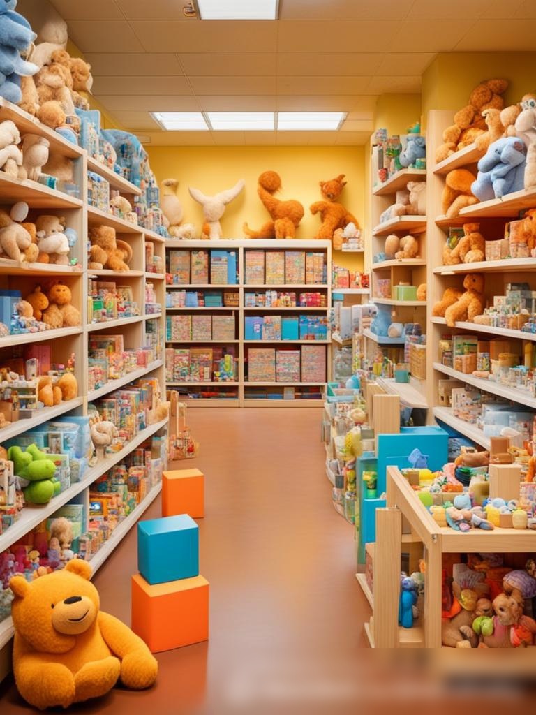 Широкоформатное изображение интерьера яркого детского магазина игрушек - Пример 5