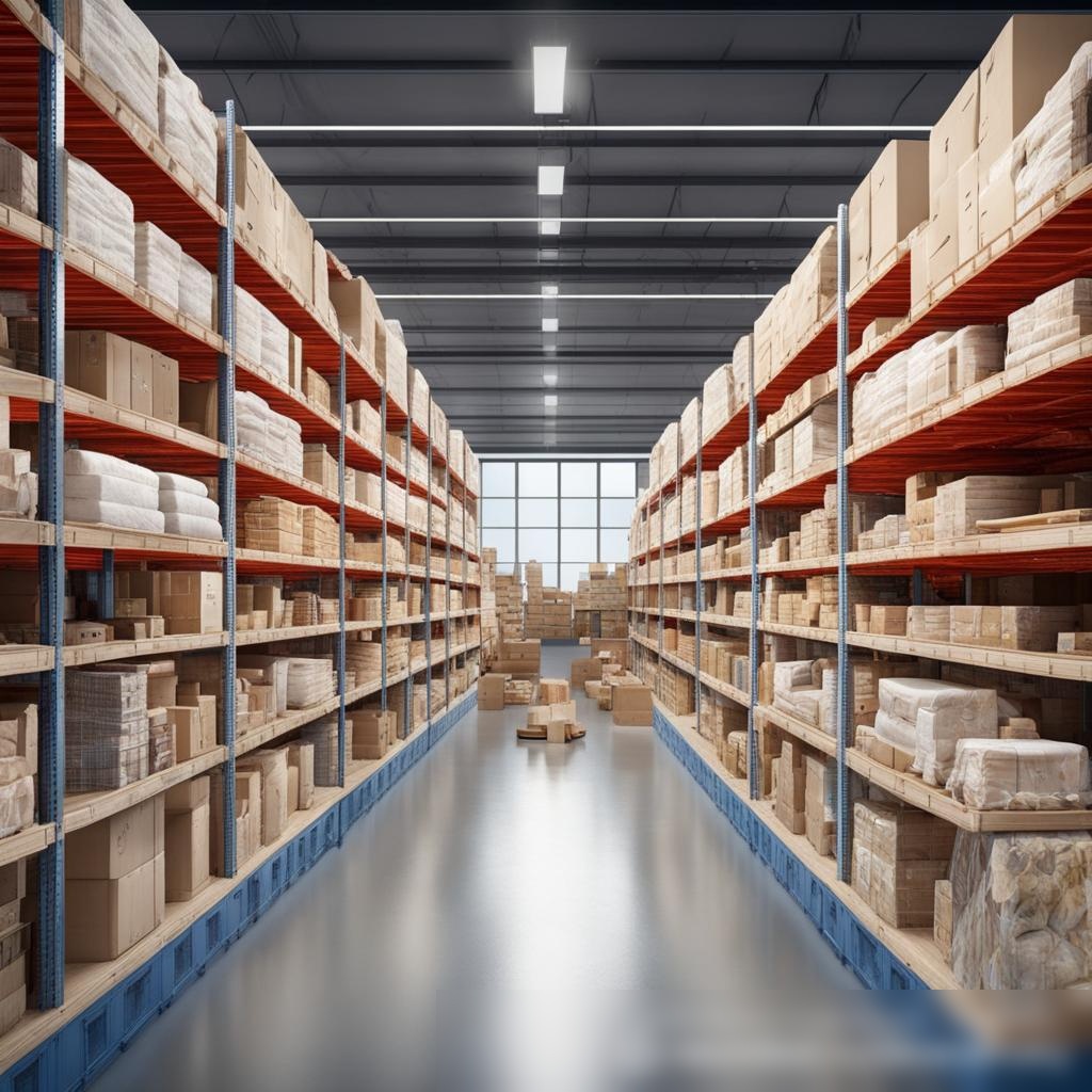 Детализированное изображение интерьера склада, посвященного оптовой торговле детскими товарами - Пример 3