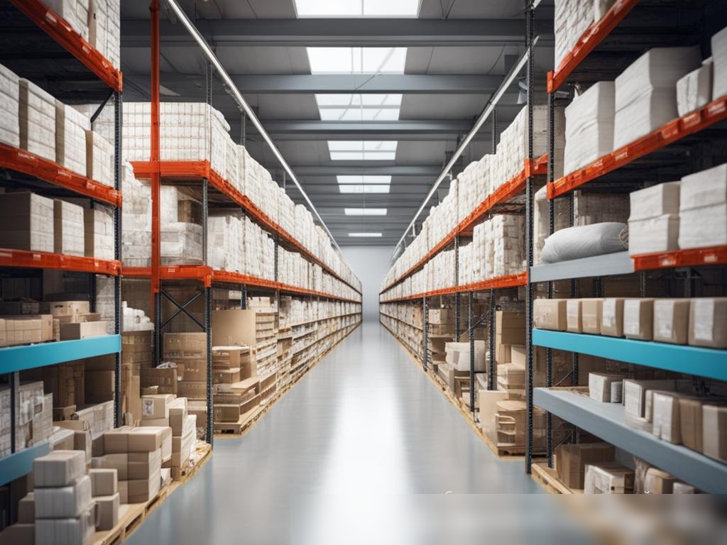 Детализированное изображение интерьера склада, посвященного оптовой торговле детскими товарами - Пример 4