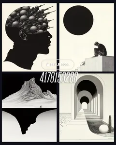 Monochrome Surrealism with Abstract Elements - Пример 1