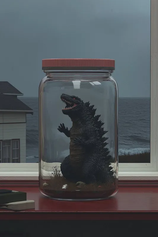 Miniature Godzilla in Jar - Пример 3