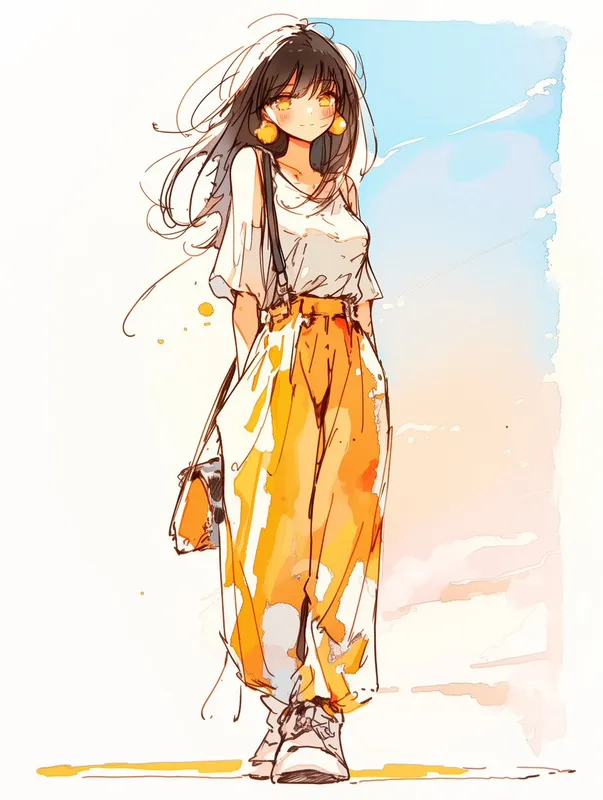 Vibrant Watercolor Fashion Illustration - Пример 2