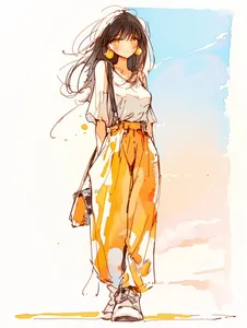 Vibrant Watercolor Fashion Illustration - Пример 1