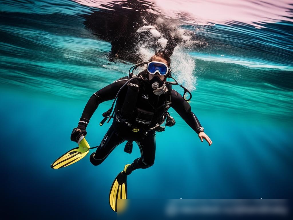 Прыжок водолаза в глубокое синее море с лодки - Пример 4