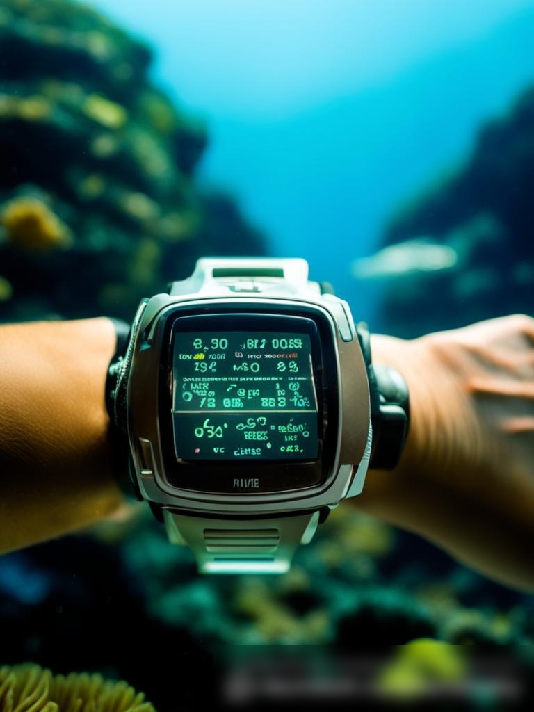 Крупный план руки водолаза, настраивающего цифровой дайв-компьютер - Пример 5