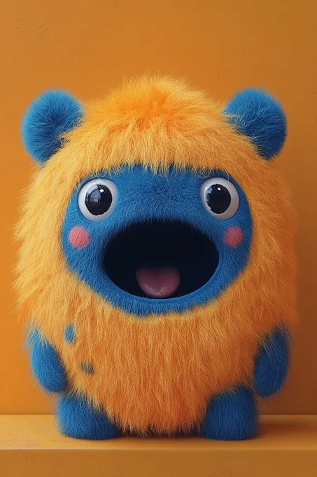 Playful Furry Orange Blue - Пример 4