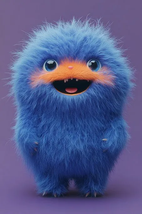 Playful Furry Orange Blue - Пример 1