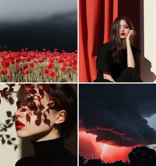 Dramatic Contrast in Red and Black - Пример 1