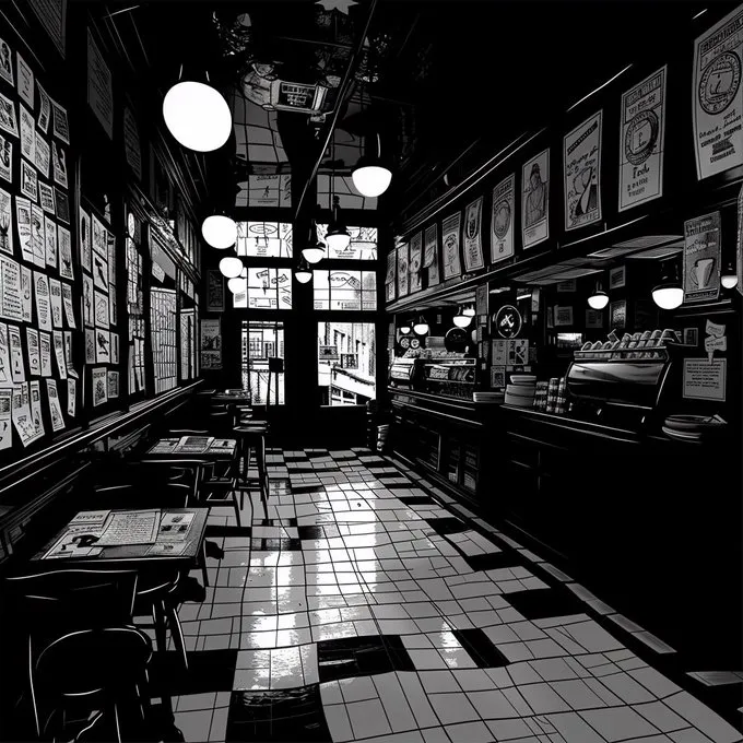 Black-and-White Retro Café - Пример 1