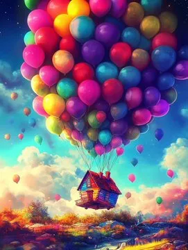 Whimsical Flight in Vibrant Colors - Пример 1