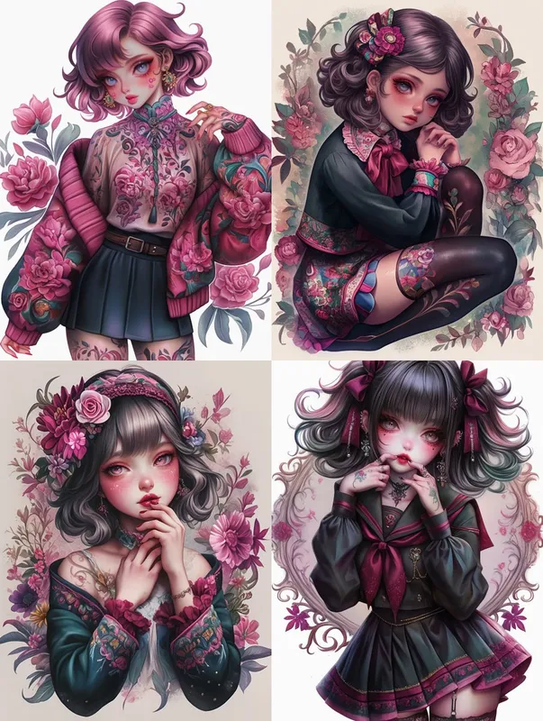 Gothic Floral Anime Aesthetic - Пример 2