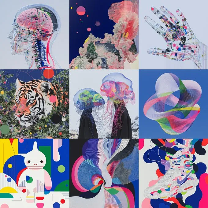 Vibrant Surrealism with Neon Accents - Пример 2