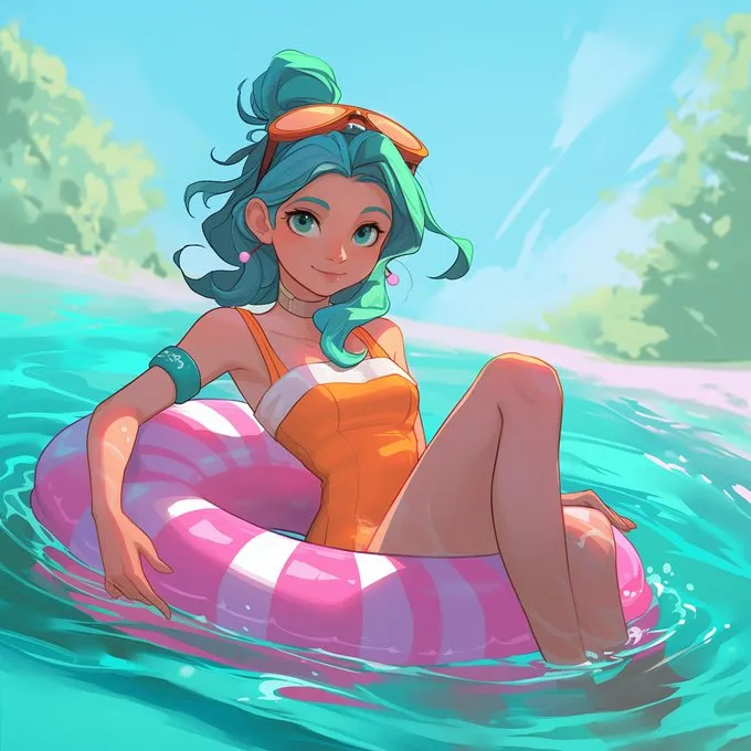 Vibrant Beach Anime Style - Пример 4