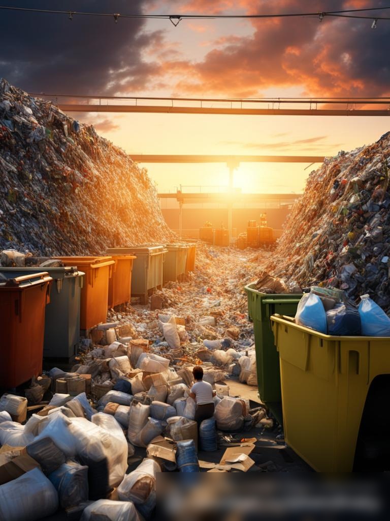 Фотореалистичный образ перерабатывающего завода на закате - Пример 5