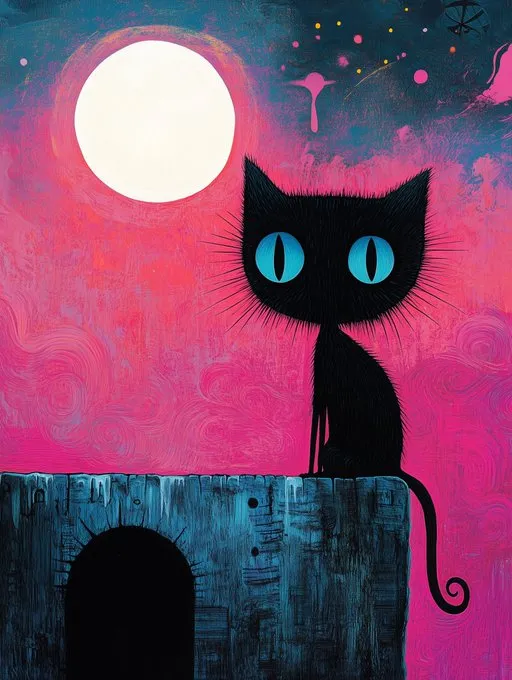 Whimsical Moonlit Cat - Пример 2