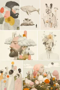 Surreal Dreamscape Collage - Пример 1