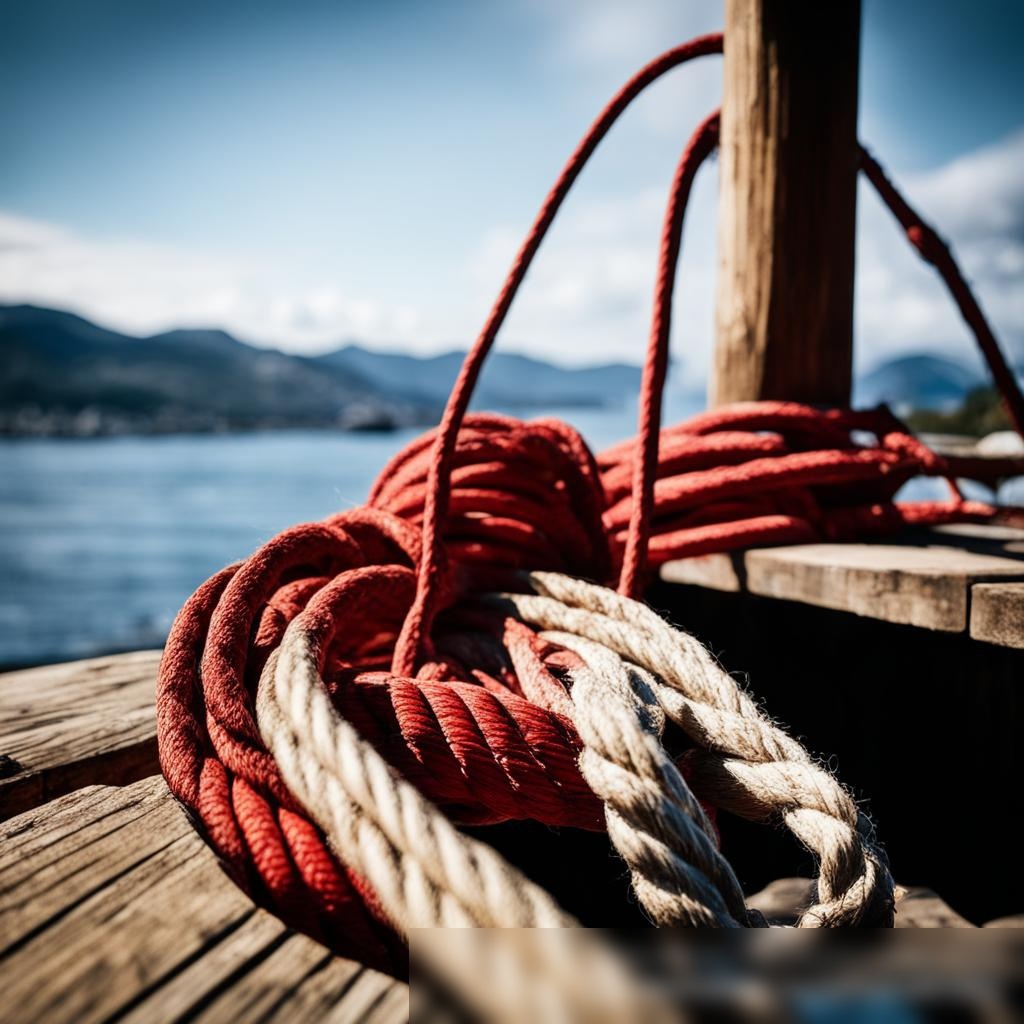 Динамичное изображение, показывающее канаты и тросы в различных сценариях использования: на причале, в горах и в промышленной среде - Пример 3