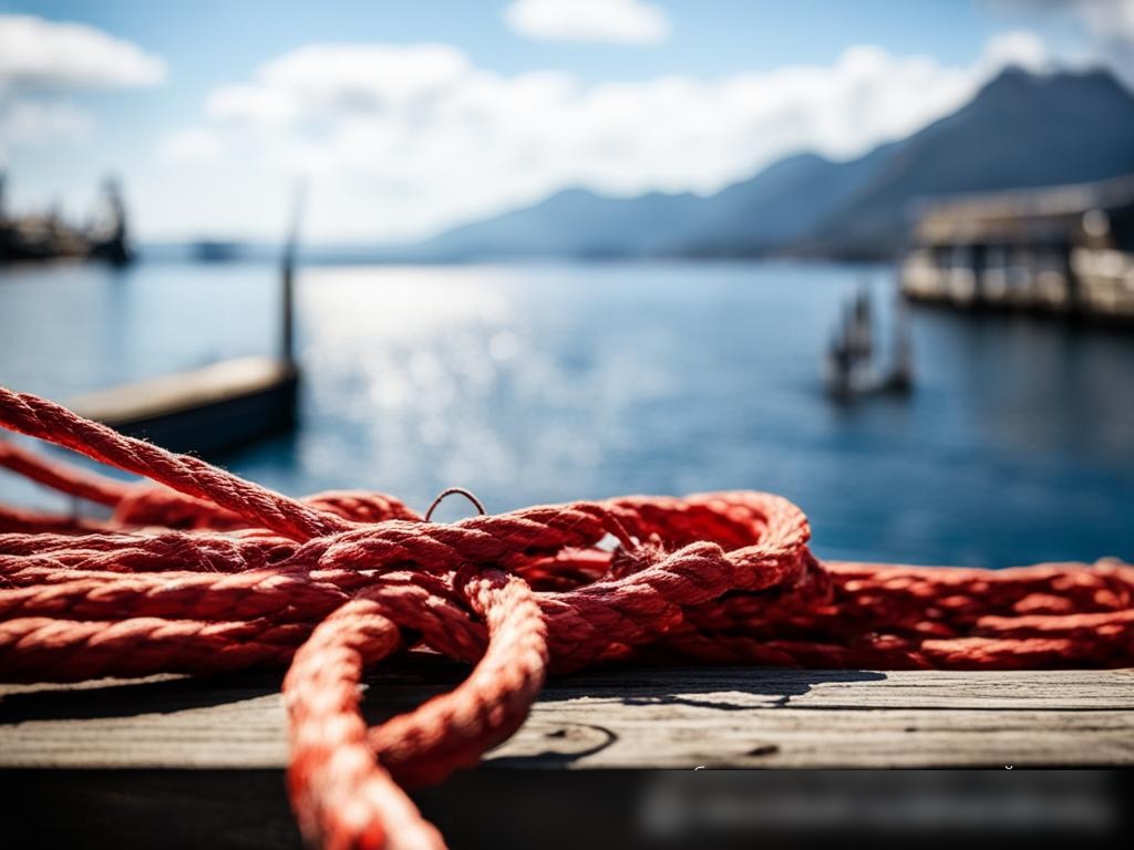 Динамичное изображение, показывающее канаты и тросы в различных сценариях использования: на причале, в горах и в промышленной среде - Пример 4