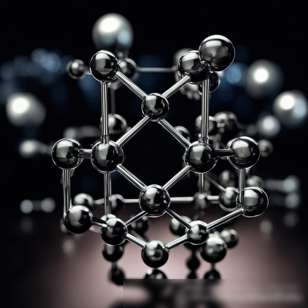 Художественное представление молекулярной структуры графита, выполненное в 3D - Пример 3