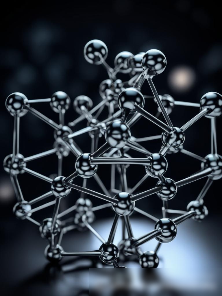 Художественное представление молекулярной структуры графита, выполненное в 3D - Пример 5