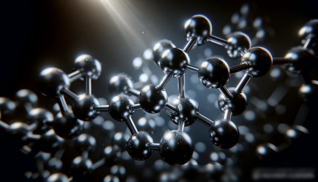 Художественное представление молекулярной структуры графита, выполненное в 3D - Пример 1