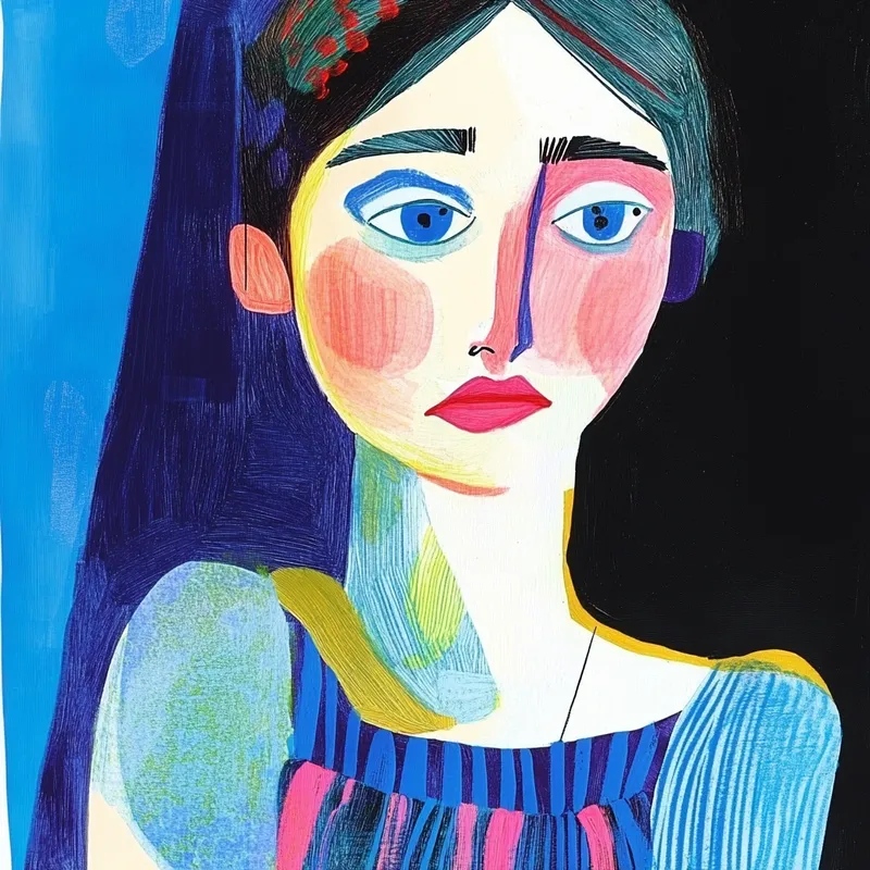 Whimsical Feline Folk Art - Пример 2