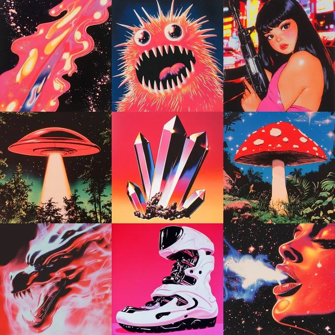 Vibrant Retro-Futurism Collage - Пример 1