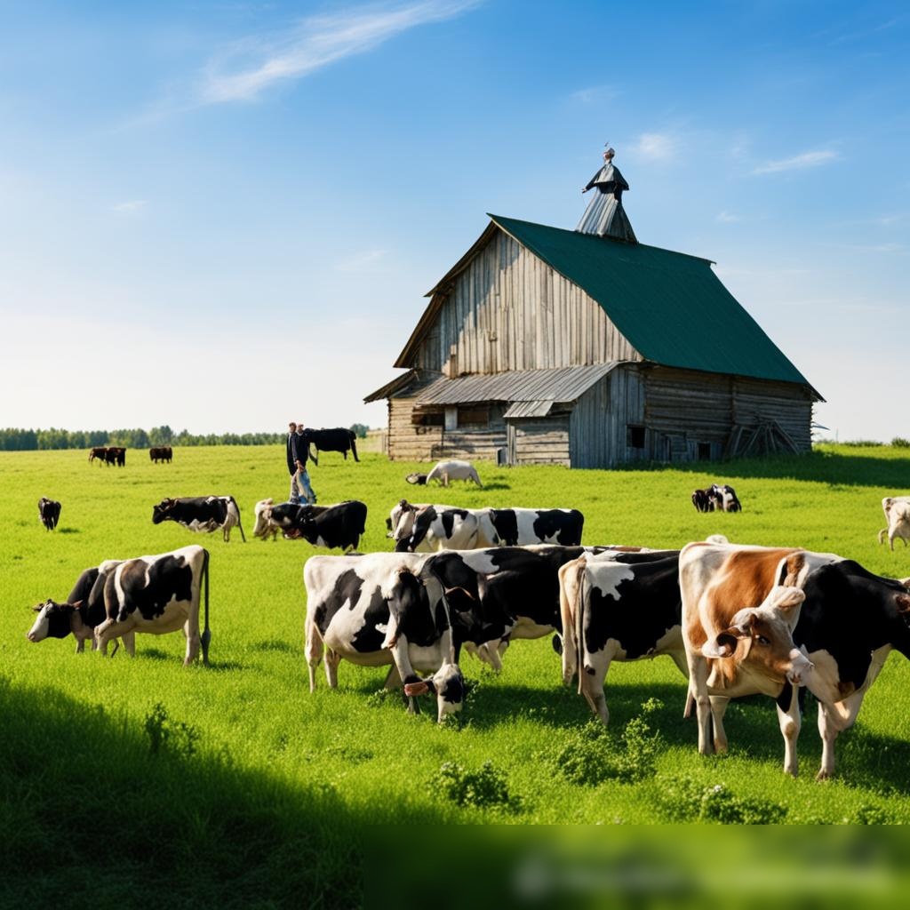 Живописная русская сельская местность с семейной сыроварней - Пример 3