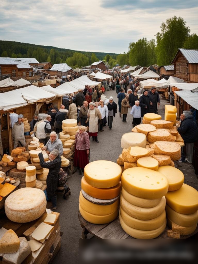 Открытый рынок сыра в милой русской деревне - Пример 5