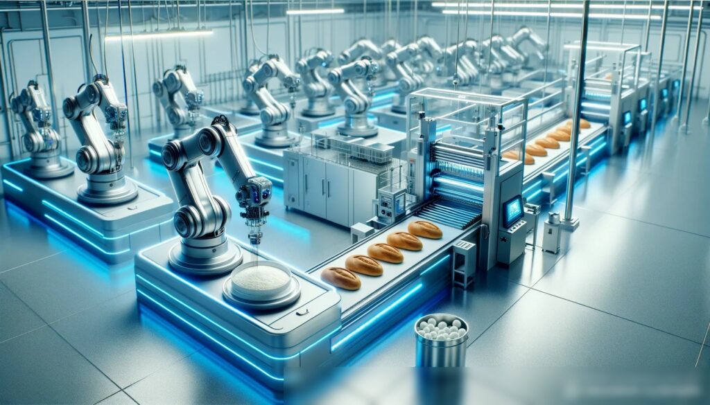 Футуристическая автоматизированная линия по производству хлеба в высокотехнологичной пекарне - Пример 1