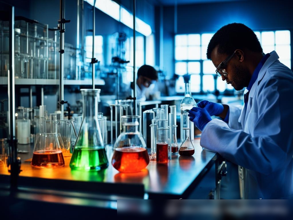 Высококачественное изображение химической лаборатории, фокусирующееся на материалах, используемых во взрывчатых веществах - Пример 4